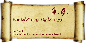 Hankóczy Györgyi névjegykártya